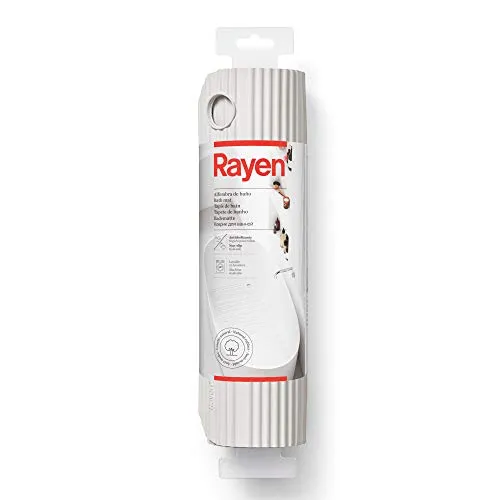 Rayen | Badematte | Rechteckige Dusch- oder Badewannenmatte | Naturkautschuk | Anti-Rutsch | Befestigung mit Hochleistungs-Saugnäpfen | Maße: 86x33 cm | Weiß