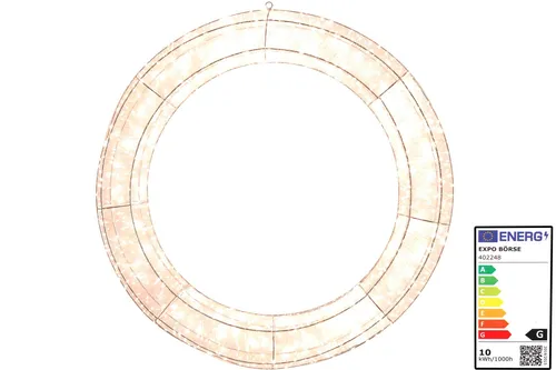 LED Lichtkranz XXL auf Metallring ÿ 70 cm 1800 LED Deko Kranz T ̧rkranz Timer