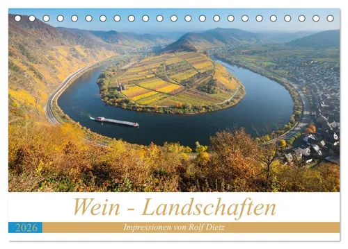 CALVENDO Wandkalender Wein - Landschaften (Tischkalender 2026 DIN A5 quer), CALVENDO Monatsk