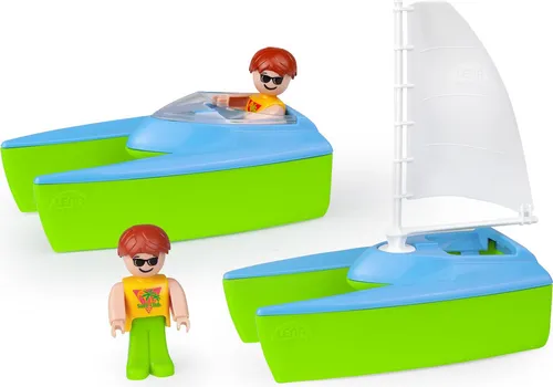 Lena Spielzeug Boote Segelboot und Sportboot bunt für Kinder