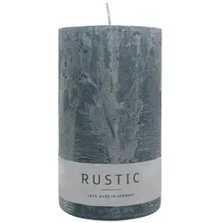 RUSTIC-Stumpenkerze Anthrazit, WENZEL, 140/80 mm, Brenndauer ca. 76h, selbstverlöschend