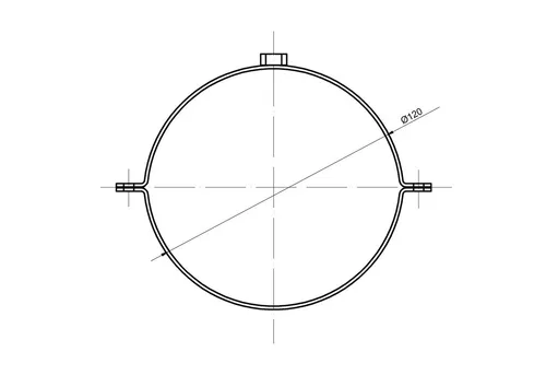 Raik Ofenrohr Raik Rauchrohr Ofenrohr 120mm - Rohrschelle gussgrau, Rohrschelle