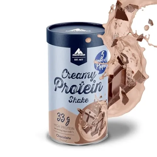 Multipower Creamy Protein Shake 420 g, hochwertiges Schoko Protein Pulver mit Whey und Casein, für leckere Shakes zum Muskelaufbau