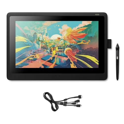 Wacom Cintiq 16 - Kreativ-Stift-Display Tablet mit Full HD (1.920 x 1.080), präzise Zeichenerfassung und ergonomisches Design für komfortables Arbeiten