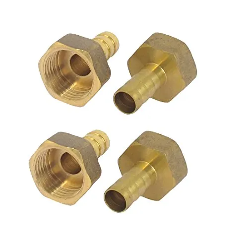 sourcing map 4Stk Schlauchtülle Schlauchanschluss Schlauchverbinder Verbinder Kupplungsstecker 1/2BSP Innengewinde 10mm Durchmesser Messing