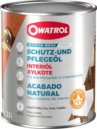 Interiöl 2,5l Owatrol transparentes Innenöl für Holz-Möbel - Hochwertige Imprägnierung für Holz-Möbel, schützt und verleiht eine natürliche Optik. Ideal für den professionellen Einsatz.