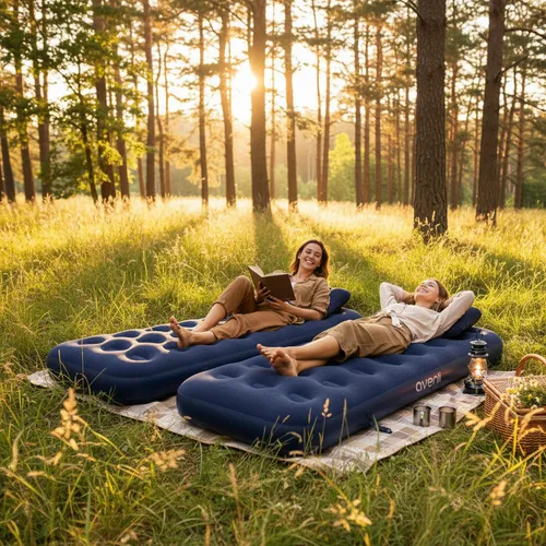Avenli Campingmatratze Luftmatratze 2x 191 x 73 x 22 cm, Luftbett für 2 Personen inklusive Kissen, aufblasbares Campingbett