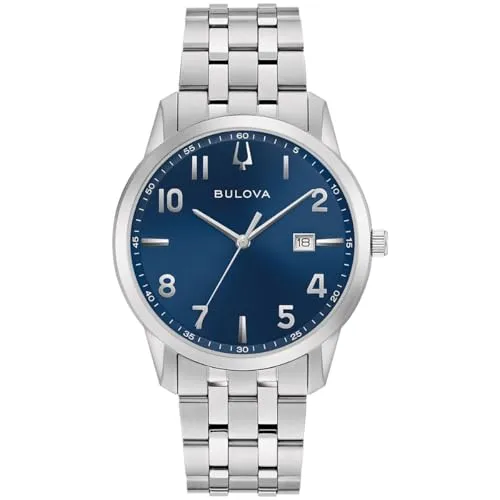 Bulova 96B475 Herrenarmbanduhr - Elegante Herrenarmbanduhr mit blauem Ziffernblatt und robustem Edelstahlarmband. Ideal für stilbewusste Männer, die Wert auf Qualität und Design legen.