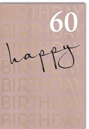 60. Geburtstag - A4 - Glückwunschkarte im Format 20,5 x 29,5 cm - Happy Birthday