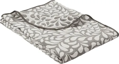 Erwin Müller Tagesdecke Blumen, taupe - Tagesdecke in taupe mit floralen Mustern, ideal für Einzelbetten (90-100x200 cm). Hergestellt aus 50% Baumwolle und 50% Polyester, pflegeleicht und stilvoll.