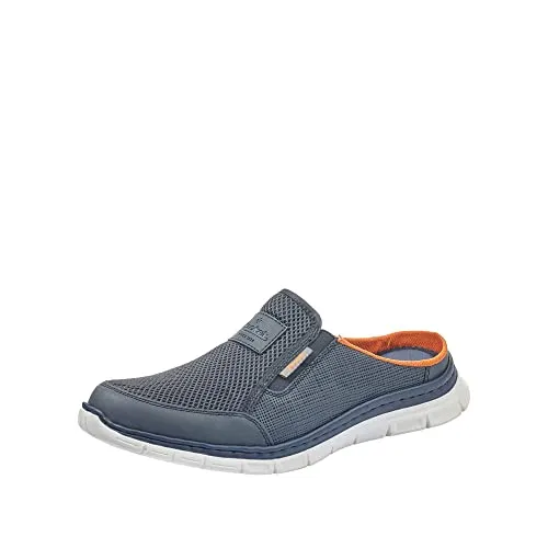 Rieker Herren Clogs Blau, 42 EU - Stylische Clogs für Herren mit flacher Sohle, ideal für den Alltag und bequem zu tragen.
