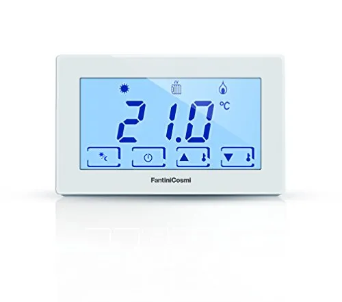 Fantini Cosmi CH120 Raumthermostat A Ladegerät mit Touchscreen Hintergrundbeleuchtung, Weiß