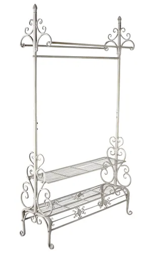 Garderobenständer Standgarderobe Kleiderständer Flurgarderobe Metallregal Weiss