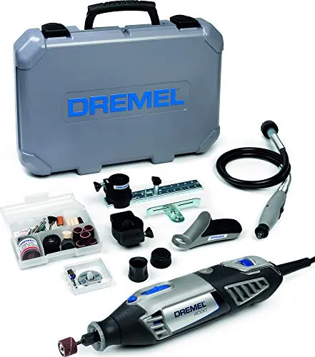 Dremel 4000 Multifunktionswerkzeug 175W, Set mit 65 Zubehörteilen, 4 Vorsatzgeräten, Variable Drehzahl 5.000-35.000 U/min zum Schneiden, Schnitzen, Bohren, Gravieren, Schleifen