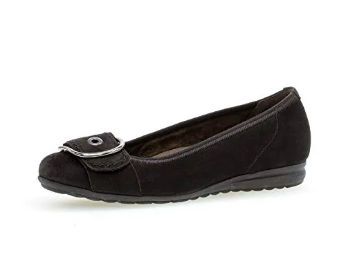 Gabor Damen Ballerinas, Frauen Klassische Ballerinas,Comfort-Mehrweite, Women Woman Freizeit leger Flats sommerschuh klassisch,schwarz,40 EU / 6.5 UK