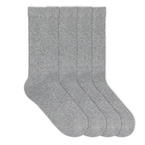 VON JUNGFELD Tennissocken Herren & Damen im Retro Look - Atmungsaktive Sportsocken aus Bio-Baumwolle, langlebig, rutschfest - Gr. 36-46 (DE/NL/SE/PL, Numerisch, 41, 46, Regular, Regular, Heather Grey)