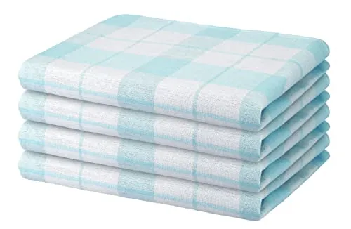 Geschirrtücher 50x70 cm blau aqua Karo Küchentücher Geschirrtuch Set Baumwolle 4