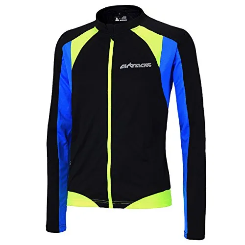 Airtracks FUNKTIONS Fahrradtrikot Langarm PRO-T/RADTRIKOT/Trikot/Jersey/Full Zip/ATMUNKSAKTIV - schwarz-neon - XXXL