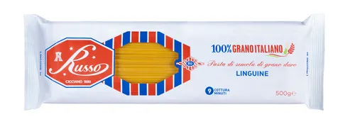 Russo Linguine N°80 Hartweizengrieß Pasta,100% Italienischer Weizen,500g