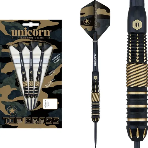 Unicorn Top Brass-2 Steeldarts Einsteiger & Hobby Dartpfeile Dartset Brass Darts