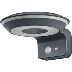 LEDVANCE ENDURA Style Solar-Wandleuchte Glow - Solarbetriebene LED-Wandleuchte mit PIR-Bewegungsmelder und Tageslichtsensor, warmweißes Licht (3000K), ideal für Außenanwendungen, energieeffizient und einfach zu installieren.