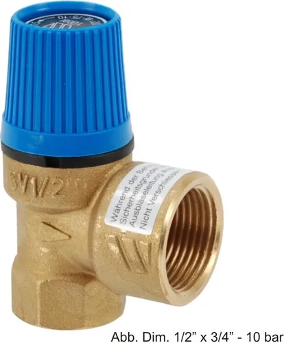 Membran-Sicherheitsventil für Warmwasserbereiter 3/4