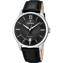 Festina Quarzuhr F20426/6 - Elegante Armbanduhr mit hochwertigem Miyota Quarz-Uhrwerk, schwarzem Zifferblatt und edlem Krokolederarmband. Wasserdicht bis 5 Bar und ideal für jeden Anlass.