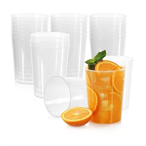 com-four® 24x Mehrweg Trinkbecher für Party, Camping und unterwegs - wiederverwendbar und spülmaschinengeeignet - Kunststoffglas - Plastikbecher - Festivalgeschirr