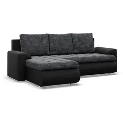 Links Ecksofa Foresta mit Schlaffunktion, Schwarz von Mebligo