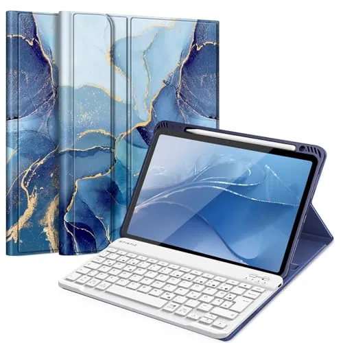Fintie Tastatur Hülle für iPad Air 11 Zoll M3/M2 (2025/2024) - Schützend und stilvoll: Diese TPU Rückschale mit magnetischer QWERTZ Tastatur bietet perfekten Schutz und ermöglicht schnelles Tippen mit taktilem Feedback für iPad Air 10.9