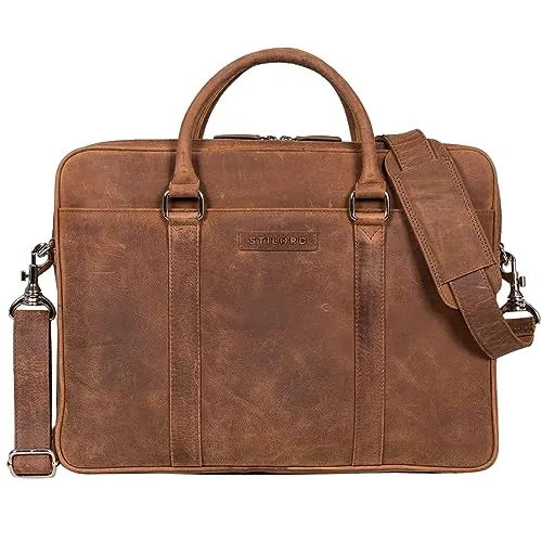 STILORD 'Caleb' Laptoptasche 16 Zoll in braun von STILORD