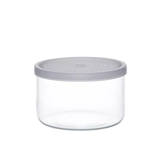 Bohemia Vorratsschale rund mit Frischhaltedeckel weiß Glas 400ml