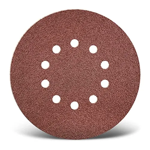 MENZER Red Klett-Schleifscheiben, 225 mm, 10-Loch, f. Trockenbauschleifer, Normalkorund (5 Stk.) K100