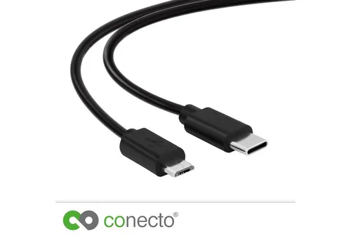 conecto USB 2.0 Verbindungskabel USB-C Stecker auf Micro USB Stecker USB-Kabel, (200 cm)