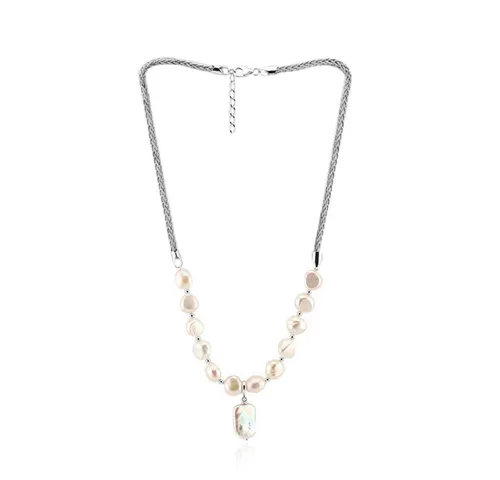 Cavill Silberkette Cavill elegantes 925er Silbercollier mit weißen Süßwasserperlen (1-tlg)