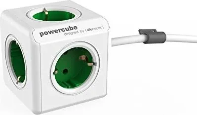 Allocacoc PowerCube Extended Grün 1,5m Kabel für Fotografen in grün von Allocacoc