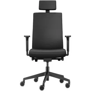 Dauphin Bürostuhl to-strike comfort SK 9246/pro, schwarz - Ergonomischer Bürostuhl mit höhenverstellbarer Rückenlehne und Kopfstütze, ideal für langes Sitzen bis 125 kg Belastbarkeit.