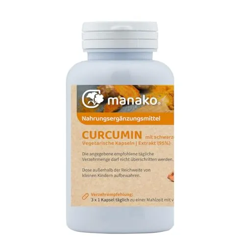 manako Curcumin BioPerine vegetarische Kapseln, 120 Stück, Dose a 65 g