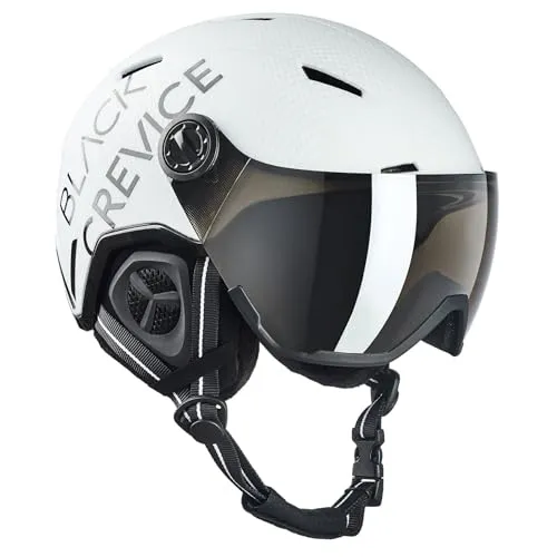 Black Crevice Skihelm Vail mit Visier, matt weiß Carbon/schwarz, L (58-61 cm)…