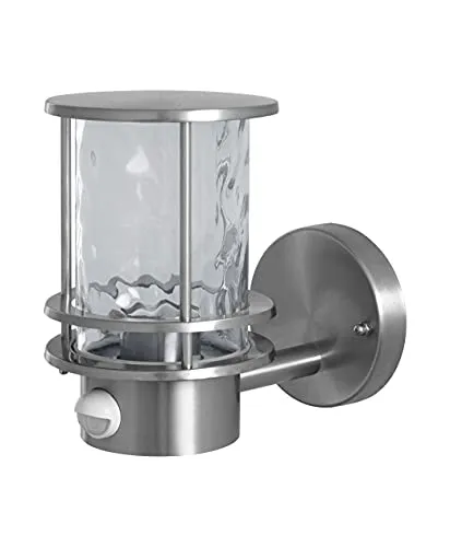 LEDVANCE ENDURA Classic Post Wandleuchte mit Sensor - Silber - Lampen für Außenbereiche, elegante Edelstahlleuchte mit Bewegungssensor für mehr Sicherheit und Flexibilität bei der Wahl des Leuchtmittels dank E27-Fassung.