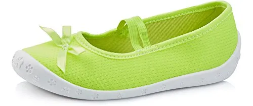 Ladeheid Kinder Mädchen Hausschuhe LARW008 (Neongrün/Weiß, 26 EU)