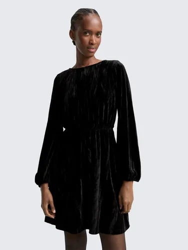 TOM TAILOR Denim Damen Mini-Samtkleid mit Schleifen-Detail in schwarz von Tom Tailor