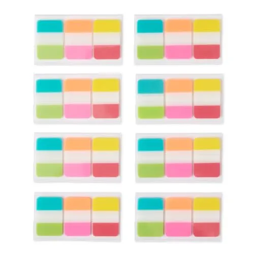 Amazon Basics Haftmarker, Lesezeichen, bunte Buchmarker, Haftnotizen, beschreibbare Registermarker, Marker für Lesemerkungen, Akten, Büro, 480er-Mischpack, 2,5cm breit