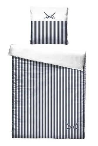 Bettwäsche SANSIBAR Satin BL 135x200 cm blau - Bettwäsche aus 100% Baumwolle mit Kissenbezug 80x80 cm, modernes Design für gemütliches Flair und hohen Tragekomfort.