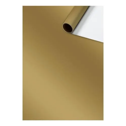 Geschenkpapier - Röllchen - 70cm x 10m - Gold - Kurzrolle - Uni Plain - Verbraucherrolle