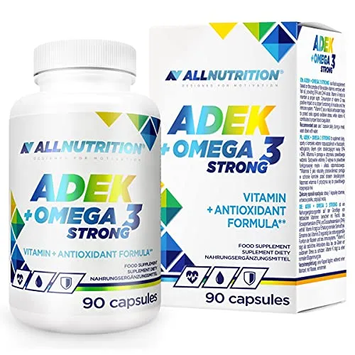 ALLNUTRITION ADEK + Omega 3 Starkes Nahrungsergänzungsmittel auf der Basis eines Komplexes fettlöslicher Vitamine für eine bessere Immunität starke Knochen scharfes Sehvermögen