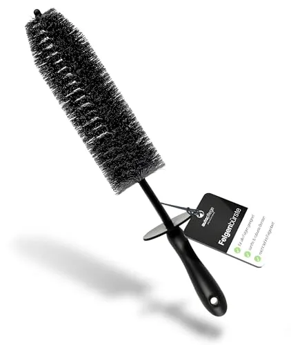 Auto Felgenbürste Extra Lang | Bürste zur schonenden & gründlichen Reinigung der kompletten Felge | Weich & Flexibel für eine effiziente Felgenreinigung