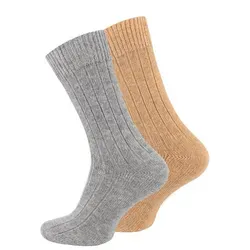 Cotton Prime® Norwegersocken Alpaka Socken (2-Paar) wärmend und weich beige|bunt|grau 39-42