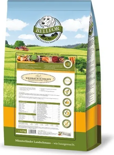 Bellfor Wildbach-Schmaus - Wildlachs & Bachforelle - Getreidefrei 2,5 kg
