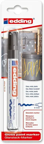 edding 750 Glanz-Lack-Marker Stift Glanzlack Marker Schwarz Lackmarker